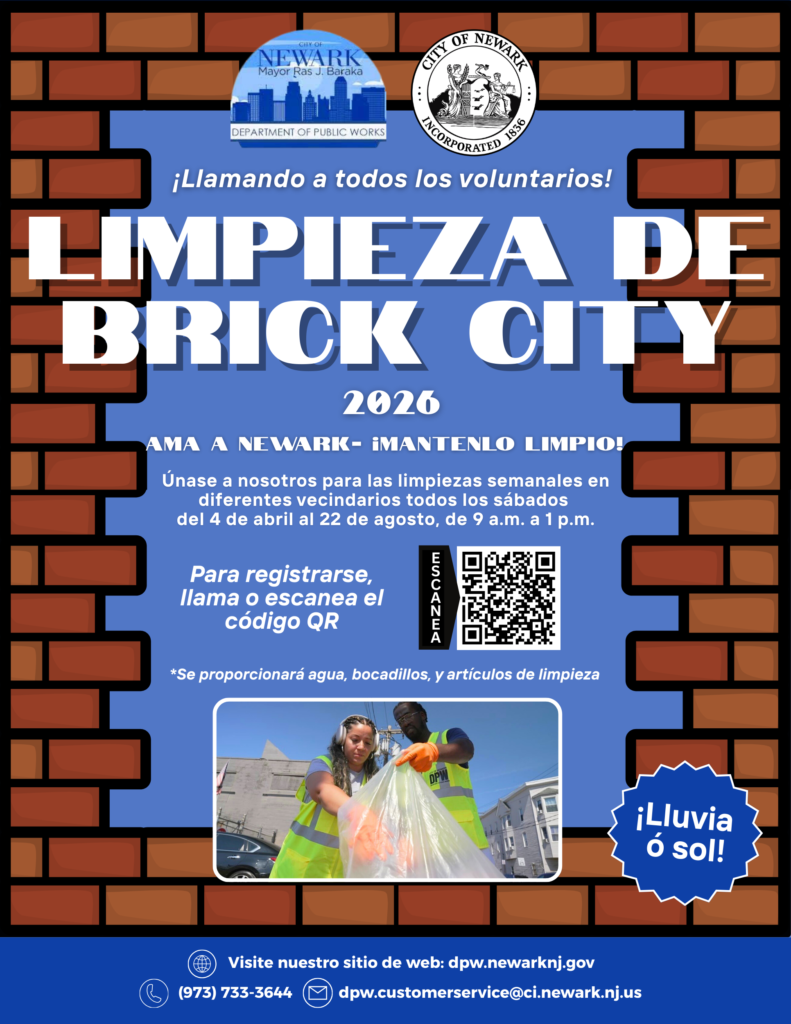 Brick City Cleanup 2026, Spanish